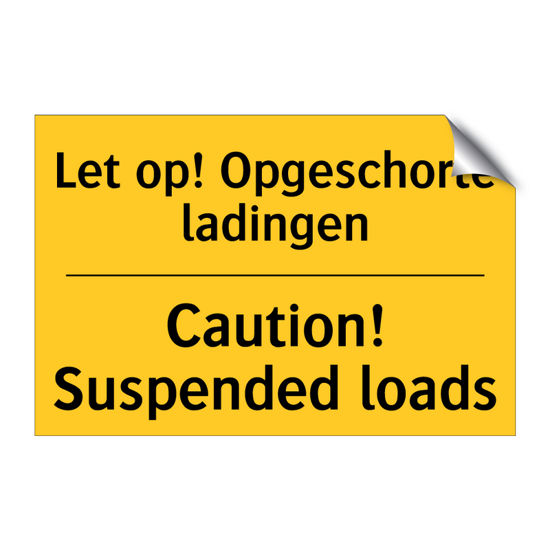 Let op! Opgeschorte ladingen - Caution! Suspended loads