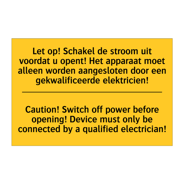 Let op! Schakel de stroom uit /.../ - Caution! Switch off power before /.../