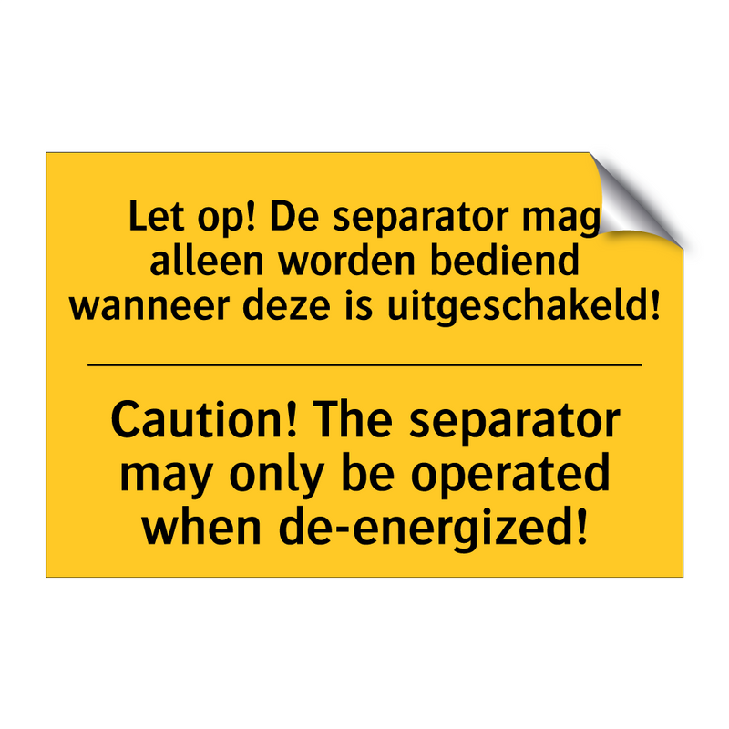 Let op! De separator mag alleen /.../ - Caution! The separator may only /.../