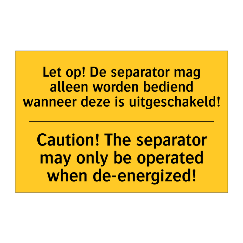 Let op! De separator mag alleen /.../ - Caution! The separator may only /.../