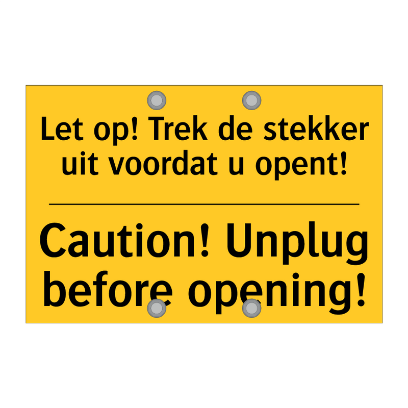 Let op! Trek de stekker uit voordat u opent! - Caution! Unplug before opening!