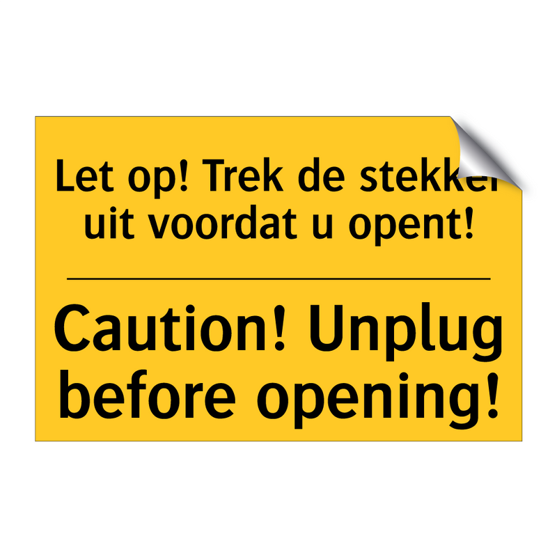 Let op! Trek de stekker uit voordat u opent! - Caution! Unplug before opening!