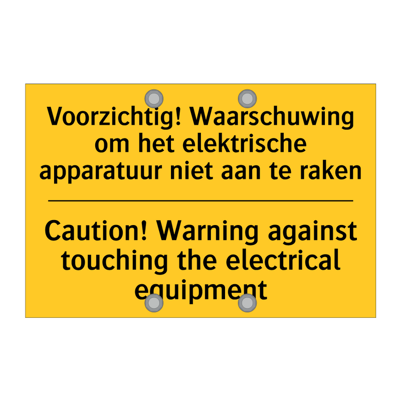 Voorzichtig! Waarschuwing om het /.../ - Caution! Warning against touching /.../