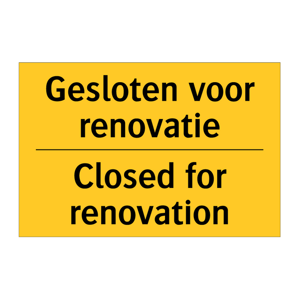 Gesloten voor renovatie - Closed for renovation & Gesloten voor renovatie - Closed for renovation