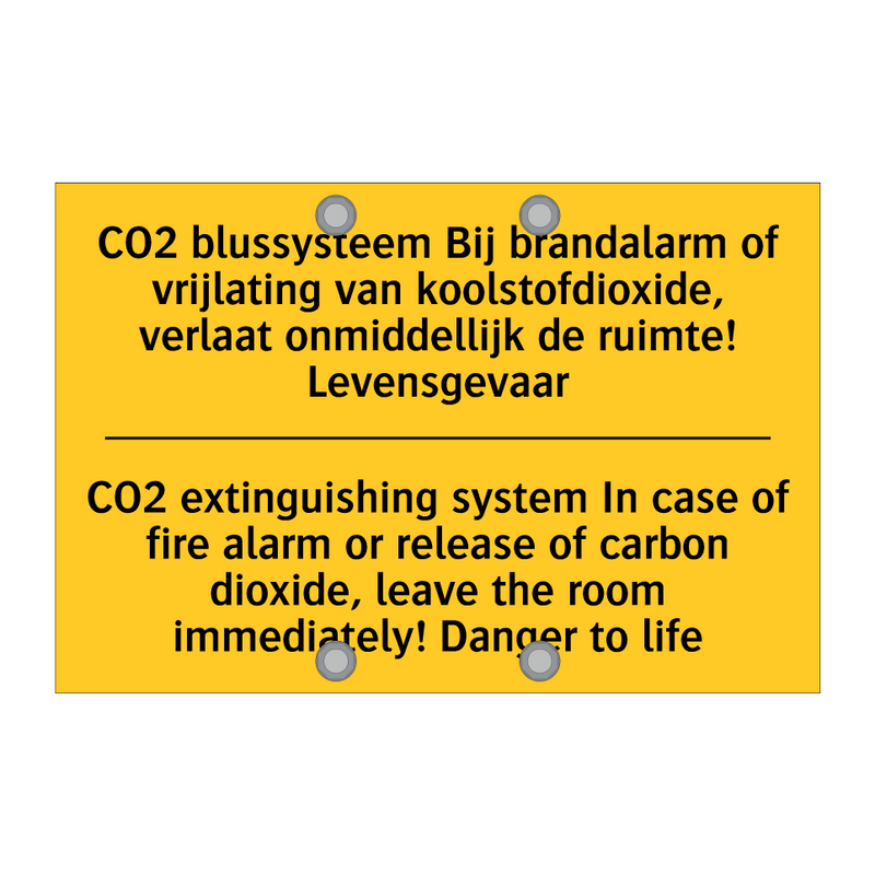 CO2 blussysteem Bij brandalarm /.../ - CO2 extinguishing system In case /.../