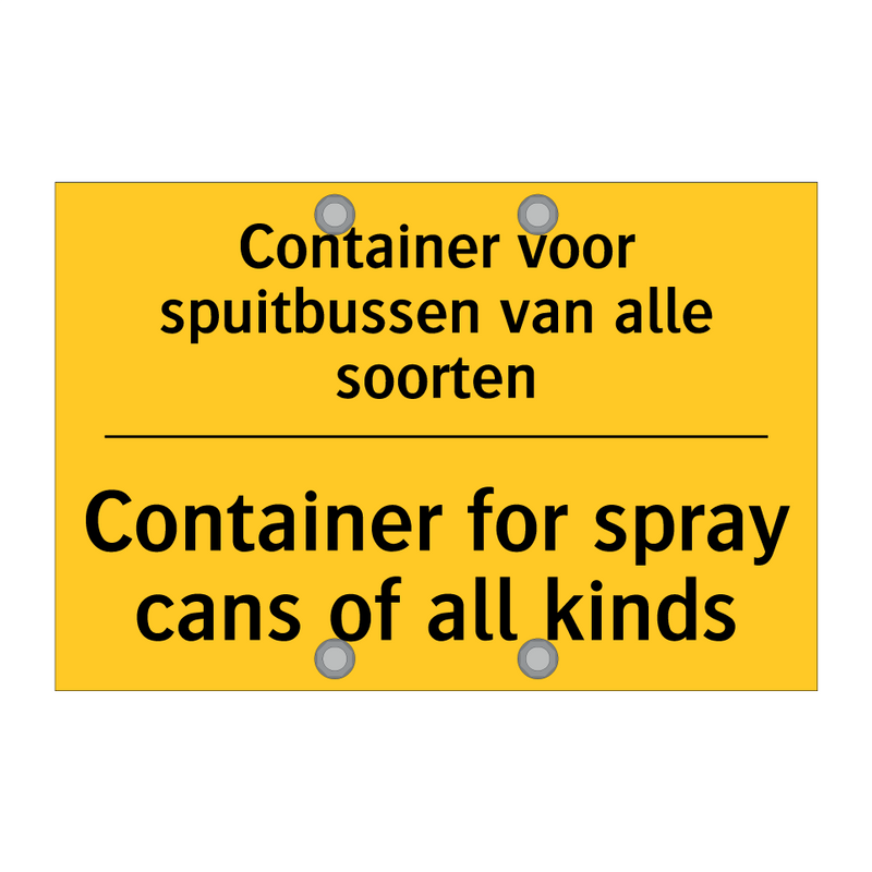 Container voor spuitbussen van alle soorten - Container for spray cans of all kinds