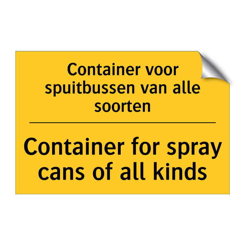 Container voor spuitbussen van alle soorten - Container for spray cans of all kinds