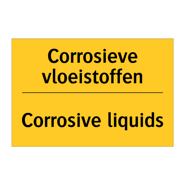 Corrosieve vloeistoffen - Corrosive liquids & Corrosieve vloeistoffen - Corrosive liquids