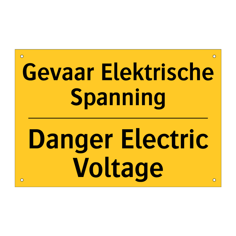 Gevaar Elektrische Spanning - Danger Electric Voltage