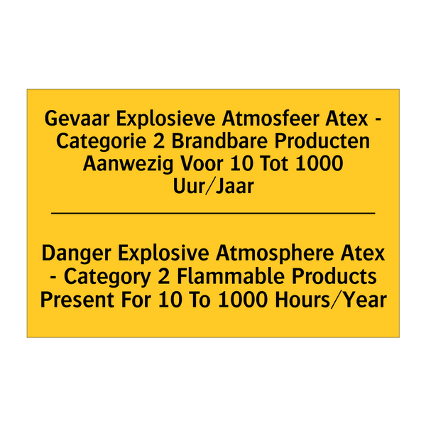 Gevaar Explosieve Atmosfeer Atex /.../ - Danger Explosive Atmosphere Atex /.../