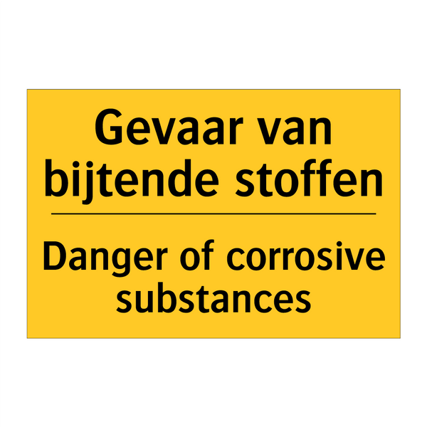 Gevaar van bijtende stoffen - Danger of corrosive substances