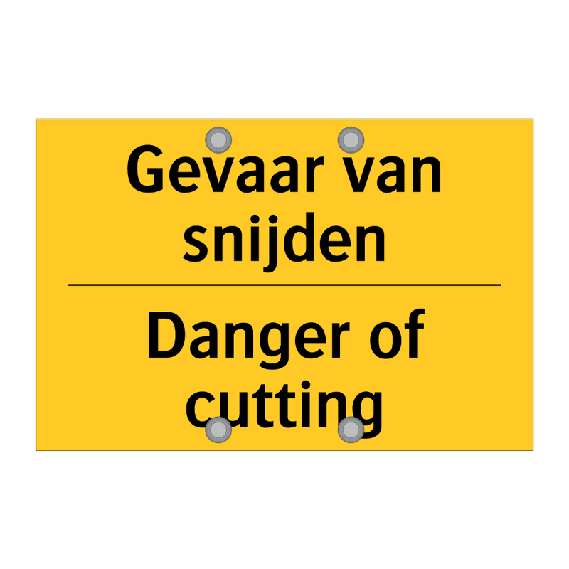 Gevaar van snijden - Danger of cutting & Gevaar van snijden - Danger of cutting