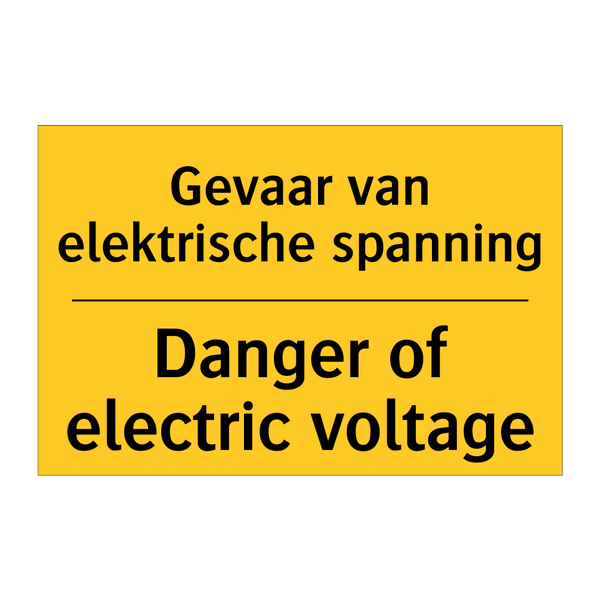 Gevaar van elektrische spanning - Danger of electric voltage