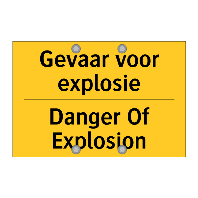 Gevaar voor explosie - Danger Of Explosion & Gevaar voor explosie - Danger Of Explosion