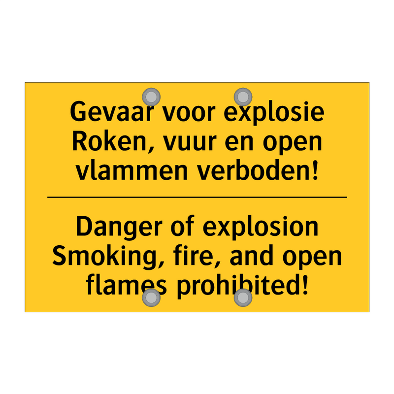 Gevaar voor explosie Roken, vuur /.../ - Danger of explosion Smoking, fire, /.../