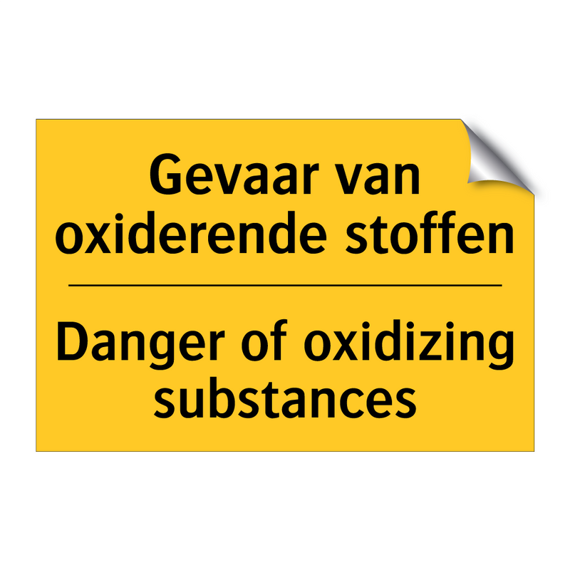 Gevaar van oxiderende stoffen - Danger of oxidizing substances