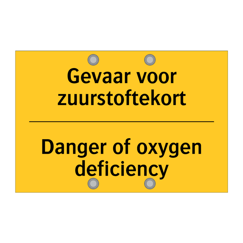 Gevaar voor zuurstoftekort - Danger of oxygen deficiency