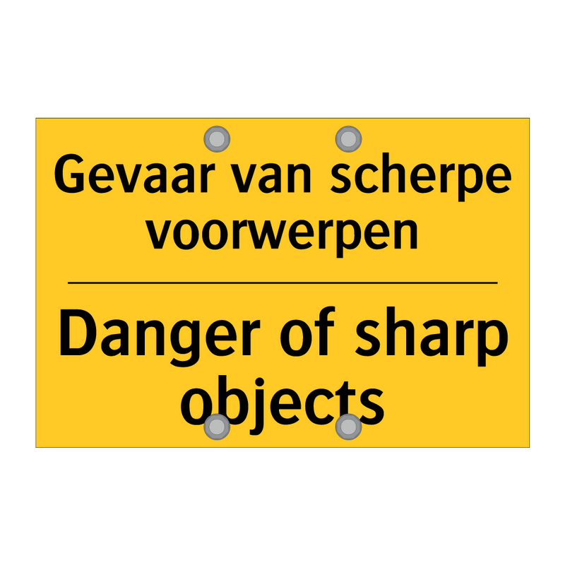 Gevaar van scherpe voorwerpen - Danger of sharp objects