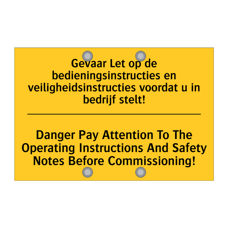 Gevaar Let op de bedieningsinstructies /.../ - Danger Pay Attention To The Operating /.../