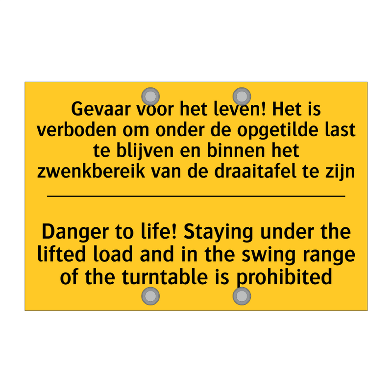 Gevaar voor het leven! Het is /.../ - Danger to life! Staying under /.../