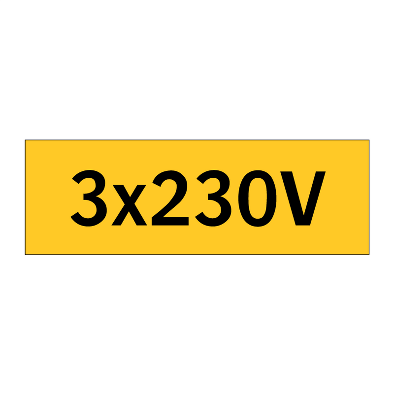 3x230V & 3x230V & 3x230V & 3x230V & 3x230V & 3x230V & 3x230V & 3x230V & 3x230V & 3x230V & 3x230V