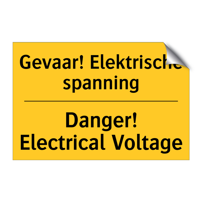 Gevaar! Elektrische spanning - Danger! Electrical Voltage