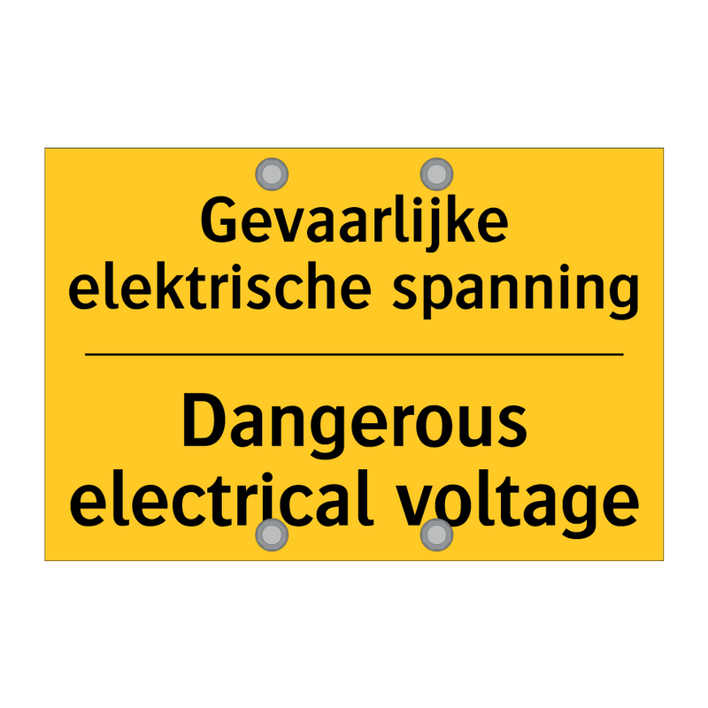 Gevaarlijke elektrische spanning - Dangerous electrical voltage