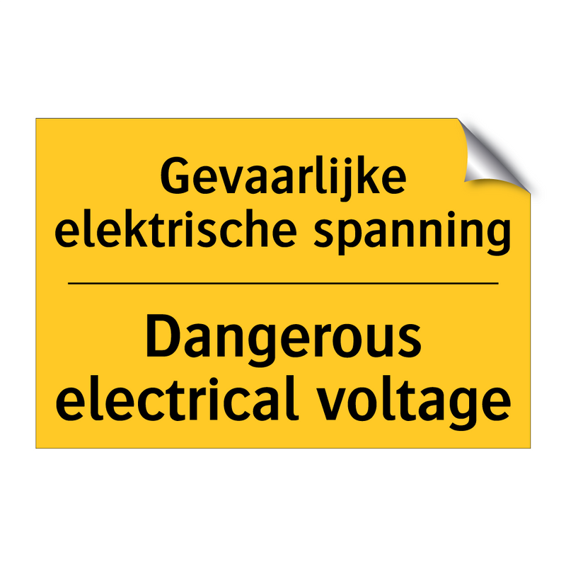 Gevaarlijke elektrische spanning - Dangerous electrical voltage