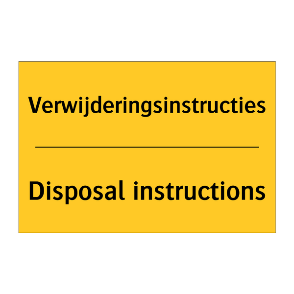 Verwijderingsinstructies - Disposal instructions & Verwijderingsinstructies - Disposal instructions