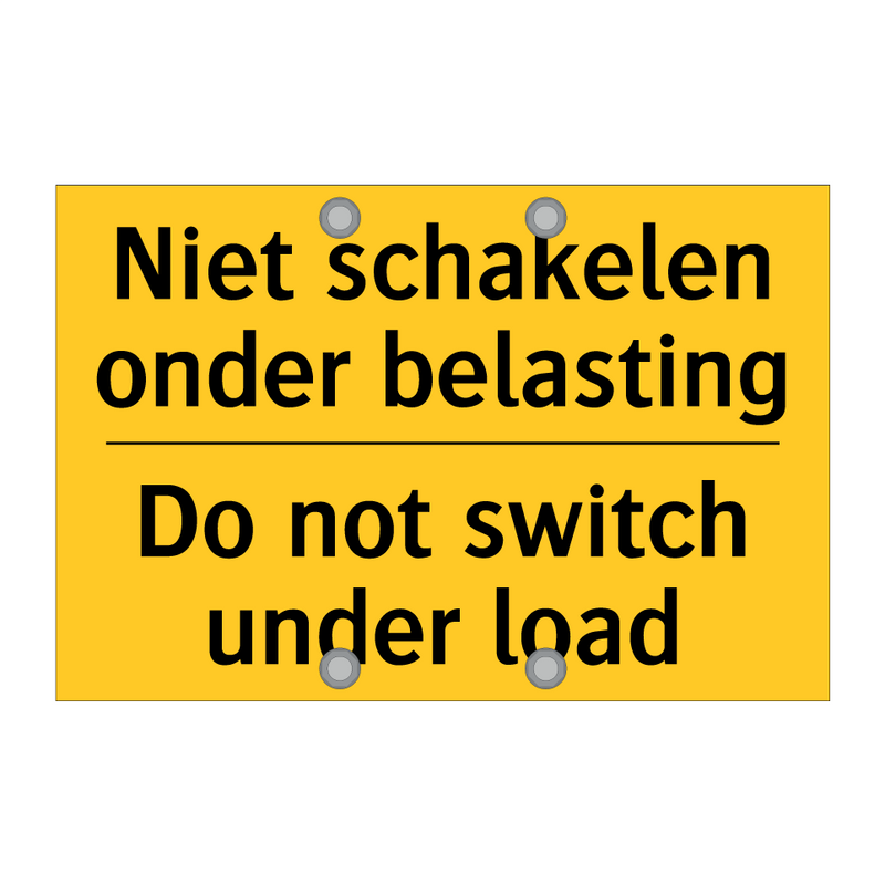 Niet schakelen onder belasting - Do not switch under load