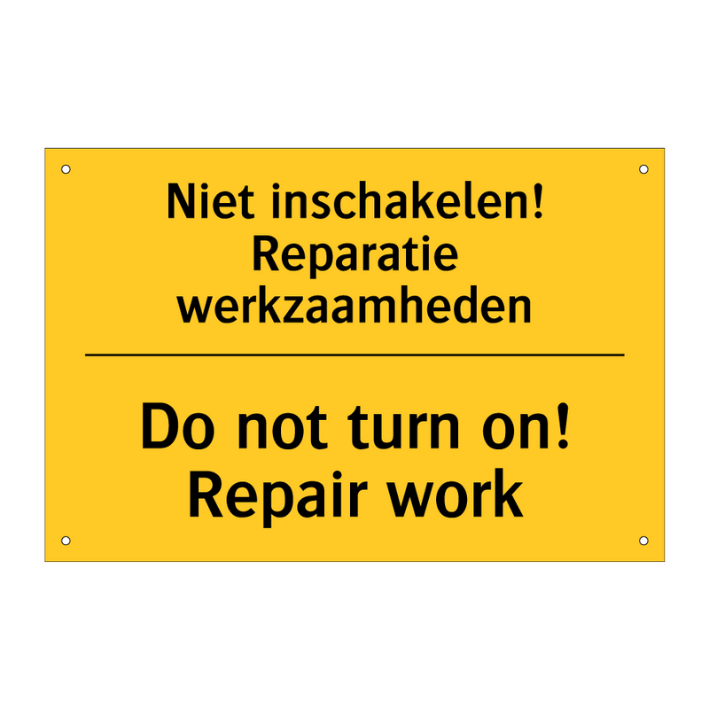 Niet inschakelen! Reparatie werkzaamheden - Do not turn on! Repair work