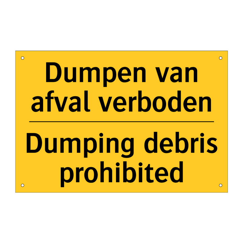 Dumpen van afval verboden - Dumping debris prohibited