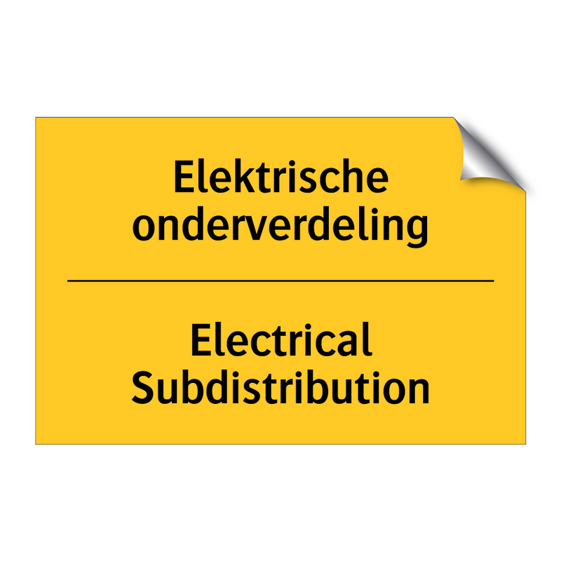 Elektrische onderverdeling - Electrical Subdistribution