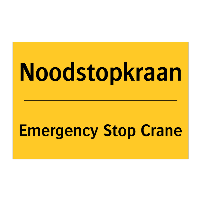 Noodstopkraan - Emergency Stop Crane & Noodstopkraan - Emergency Stop Crane