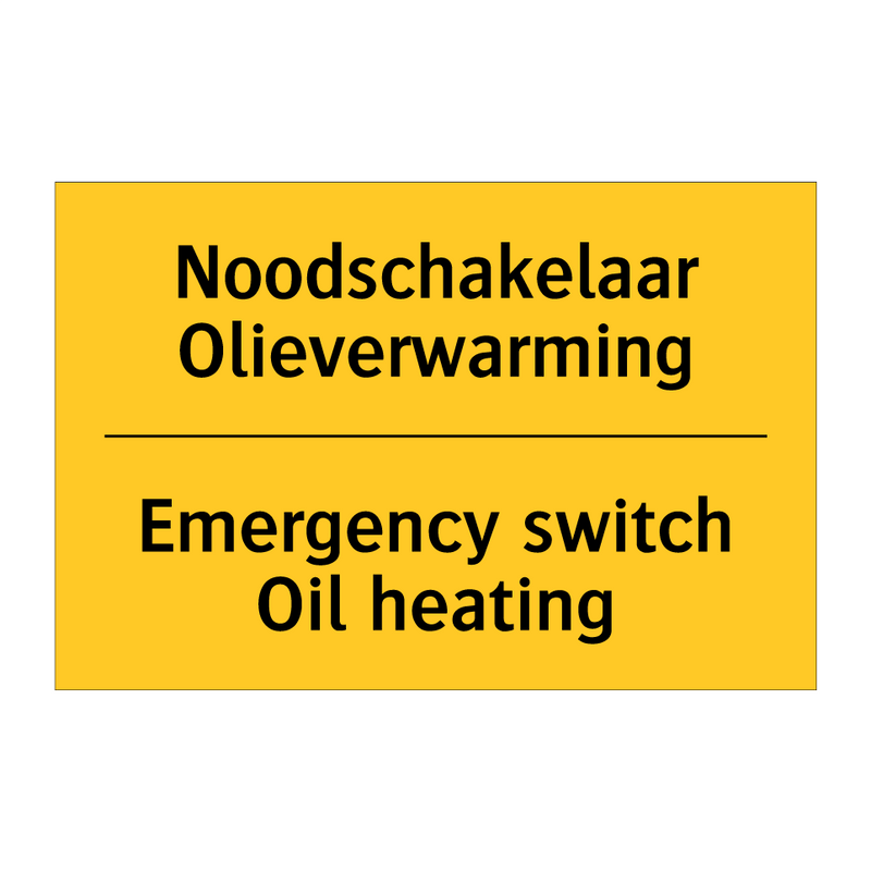 Noodschakelaar Olieverwarming - Emergency switch Oil heating