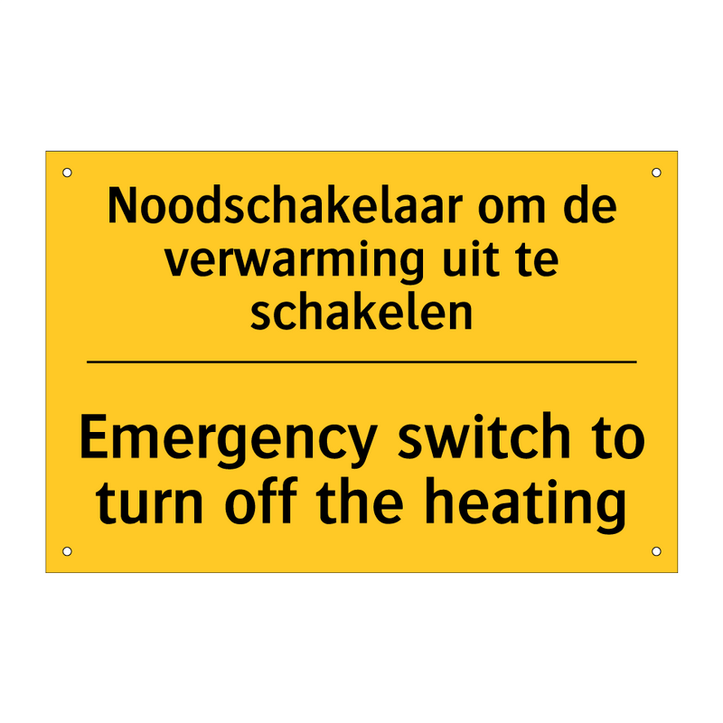 Noodschakelaar om de verwarming uit te schakelen - Emergency switch to turn off the heating