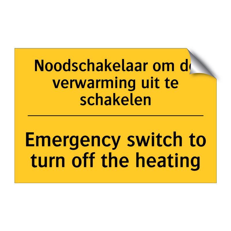 Noodschakelaar om de verwarming uit te schakelen - Emergency switch to turn off the heating