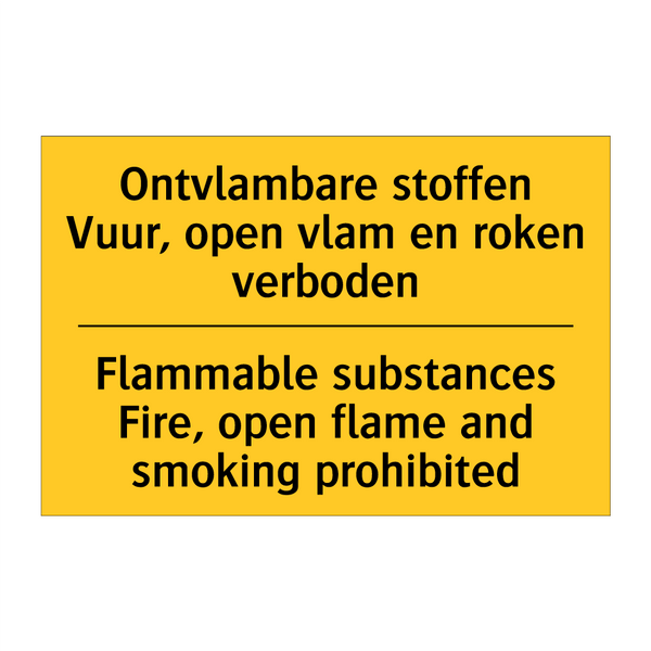 Ontvlambare stoffen Vuur, open /.../ - Flammable substances Fire, open /.../