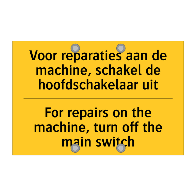 Voor reparaties aan de machine, /.../ - For repairs on the machine, turn /.../