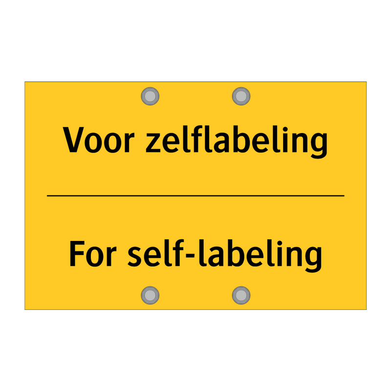 Voor zelflabeling - For self-labeling & Voor zelflabeling - For self-labeling