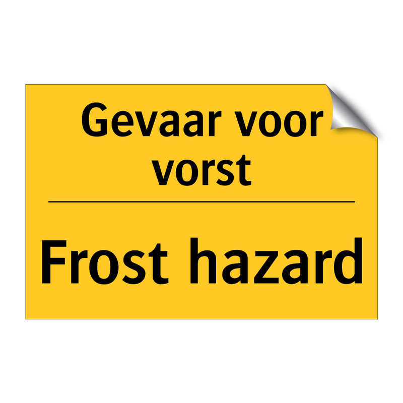 Gevaar voor vorst - Frost hazard & Gevaar voor vorst - Frost hazard