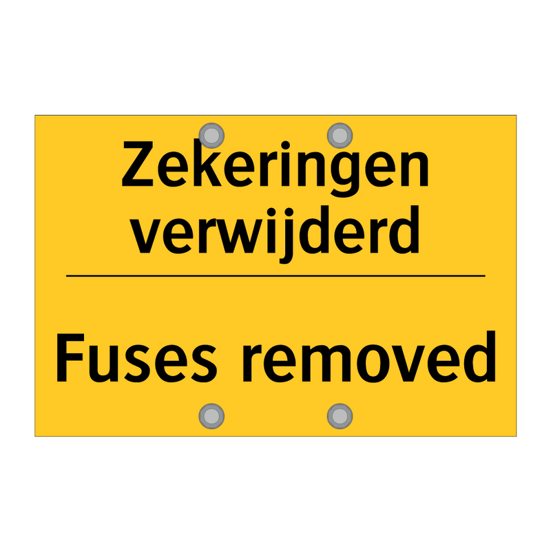 Zekeringen verwijderd - Fuses removed & Zekeringen verwijderd - Fuses removed