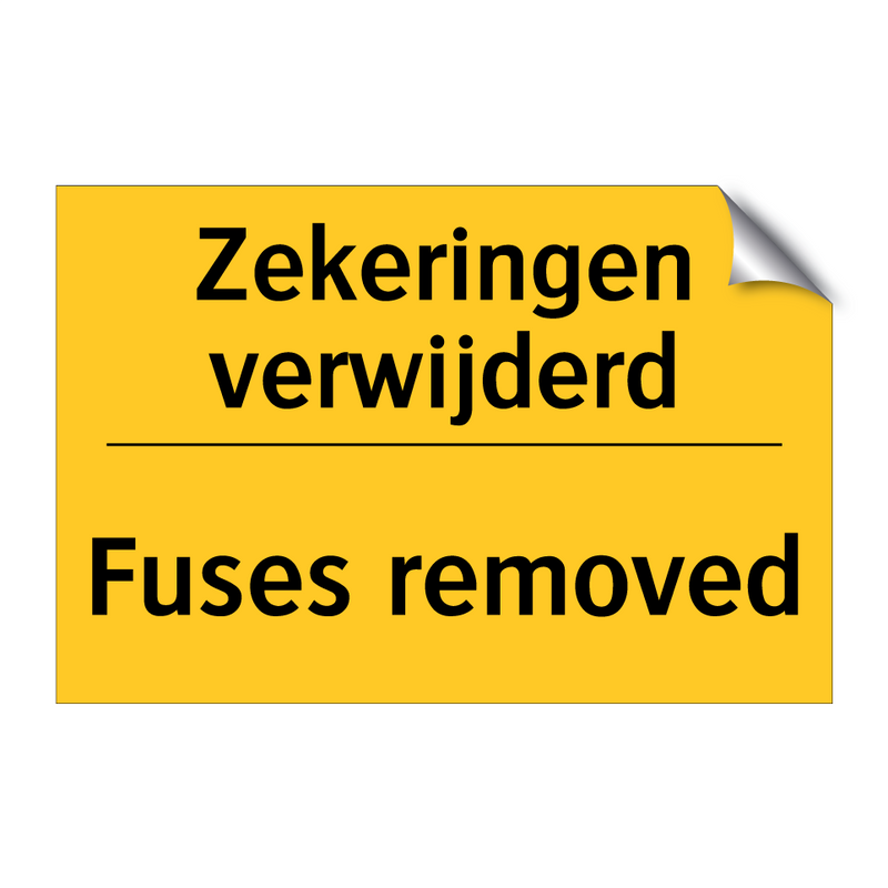 Zekeringen verwijderd - Fuses removed & Zekeringen verwijderd - Fuses removed