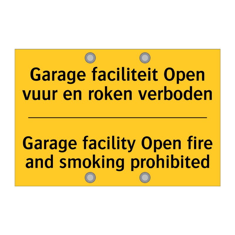 Garage faciliteit Open vuur en roken verboden - Garage facility Open fire and smoking prohibited