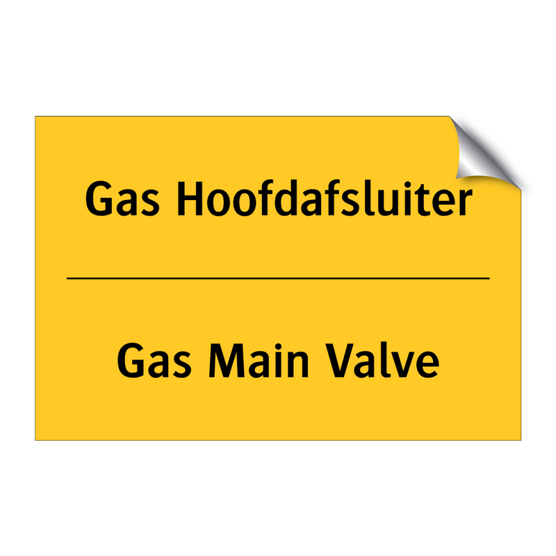 Gas Hoofdafsluiter - Gas Main Valve & Gas Hoofdafsluiter - Gas Main Valve