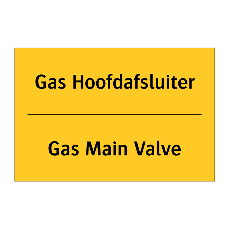 Gas Hoofdafsluiter - Gas Main Valve & Gas Hoofdafsluiter - Gas Main Valve