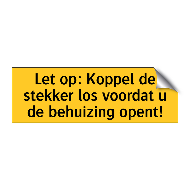 Let op: Koppel de stekker los voordat u de behuizing /.../