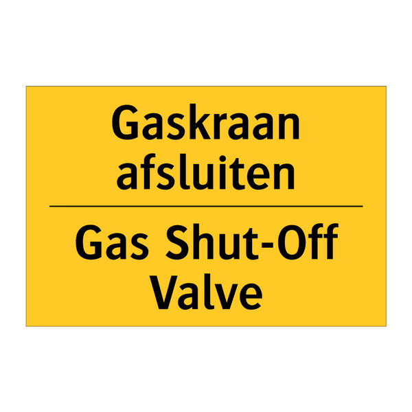 Gaskraan afsluiten - Gas Shut-Off Valve & Gaskraan afsluiten - Gas Shut-Off Valve