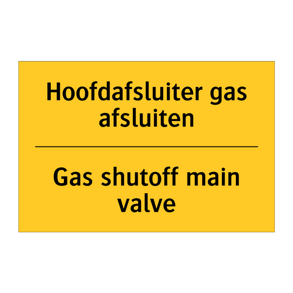 Hoofdafsluiter gas afsluiten - Gas shutoff main valve