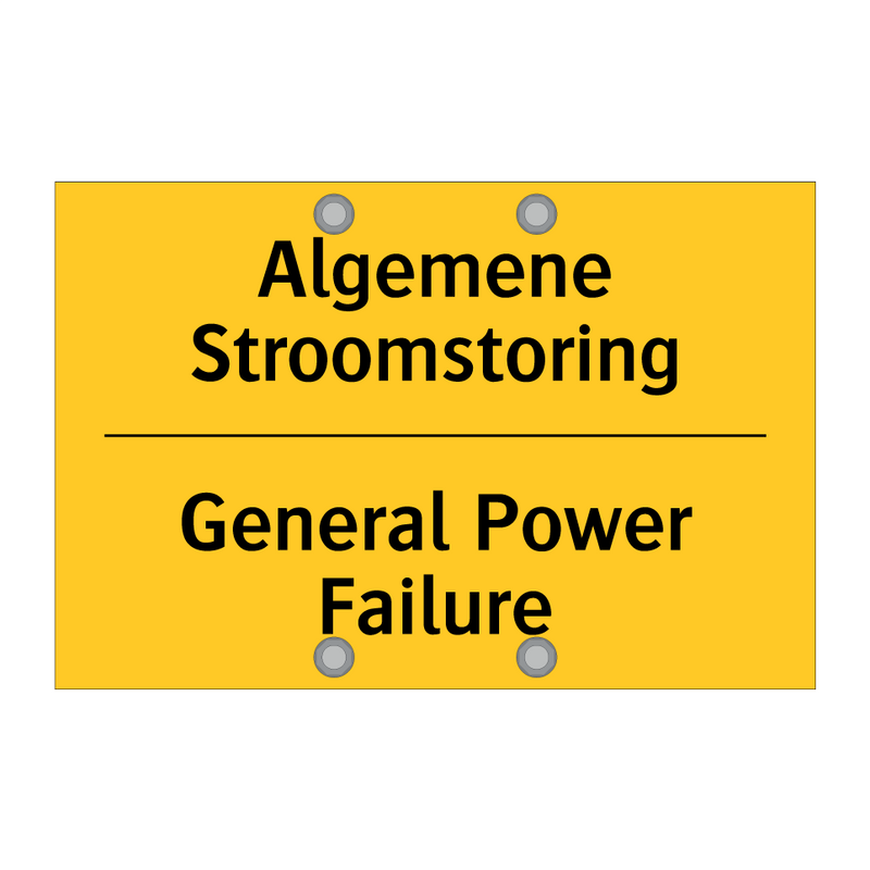 Algemene Stroomstoring - General Power Failure & Algemene Stroomstoring - General Power Failure